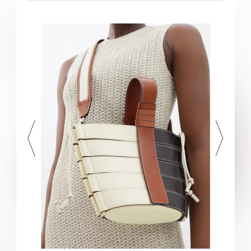 STAUD Diamond mini leather tote bag